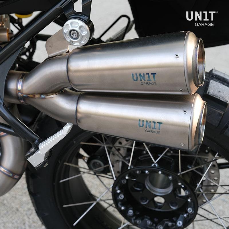 Marmitta alta doppia in titanio con saldature a vista Unit Garage BMW R nineT Scrambler / Urban G/S - immagine 4