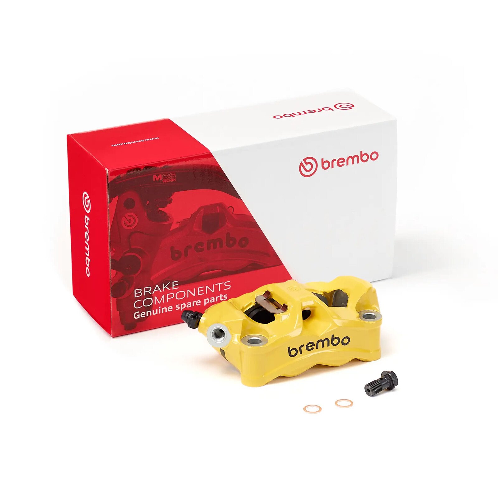 Pinza freno radiale Brembo Stylema 100 mm sinistra gialla - 920F33106 Pinza freno radiale Brembo Stylema 100 mm sinistra gialla - 920F33106